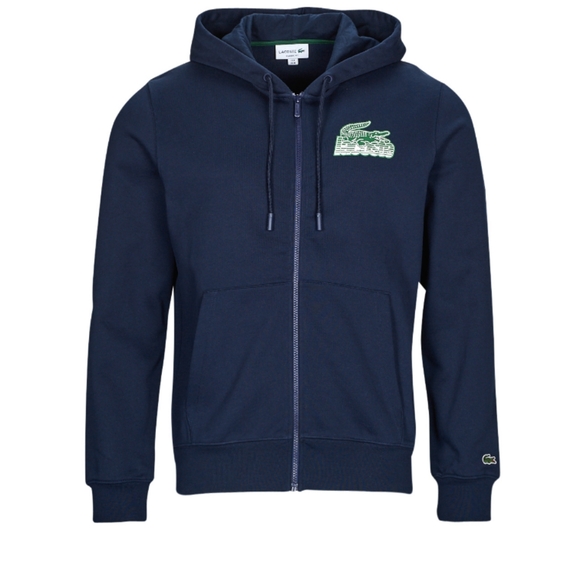 Men's Lacoste Unbrushed Fleece Zipped Hoodie - Picture 2 of 6